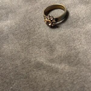 Gold Floral Crystal Accent Ring - Women Jewelry